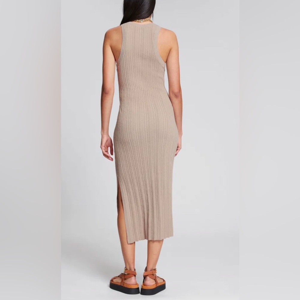 & Other Stories Beige Ribbed Midi Dress - Picture 3 of 9